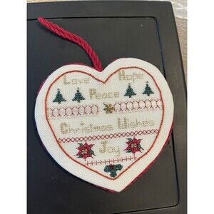 Vintage Handmade Embroidery Christmas Ornament C19
